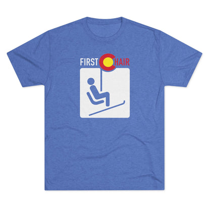 First Chair, Last Call Ski Tri-Blend Shirt